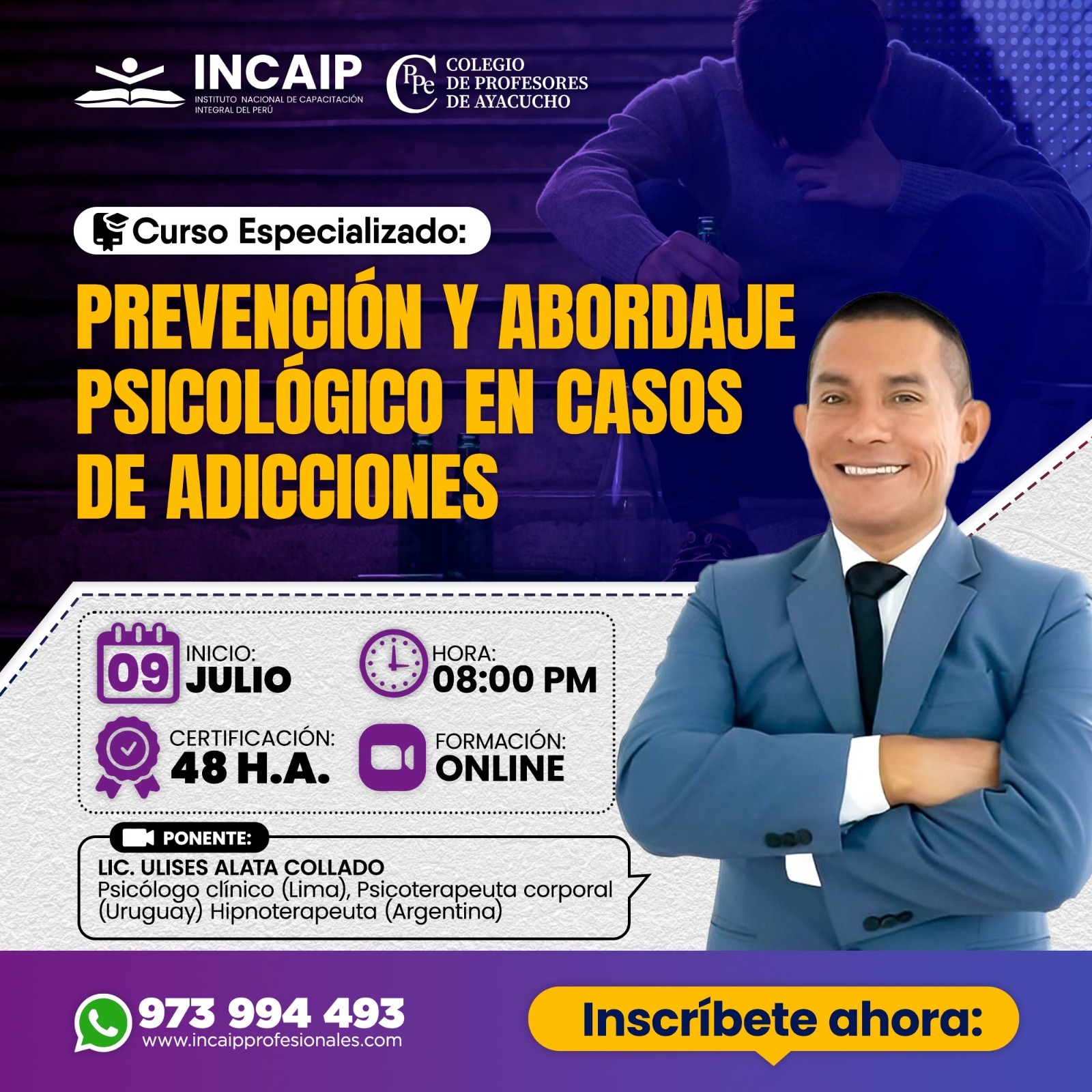 PREVENCIÓN Y ABORDAJE PSICOLÓGICO EN CASOS DE ADICCIONES 48 HA