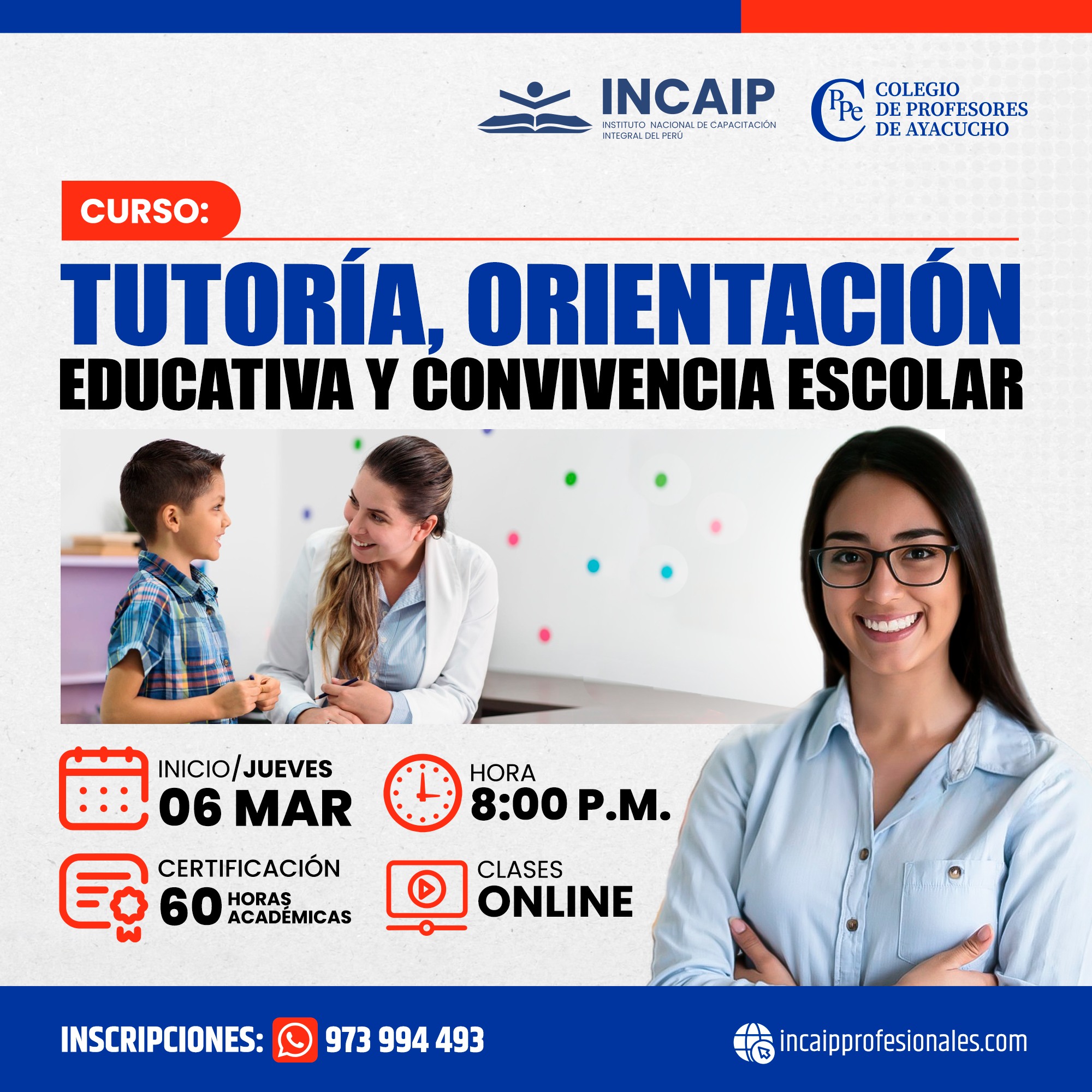 DIPLOMADO ESPECIALIZADO: TUTORÍA, ORIENTACIÓN EDUCATIVA Y ROL DEL AUXILIAR DE EDUCACIÓN 300 H.A.