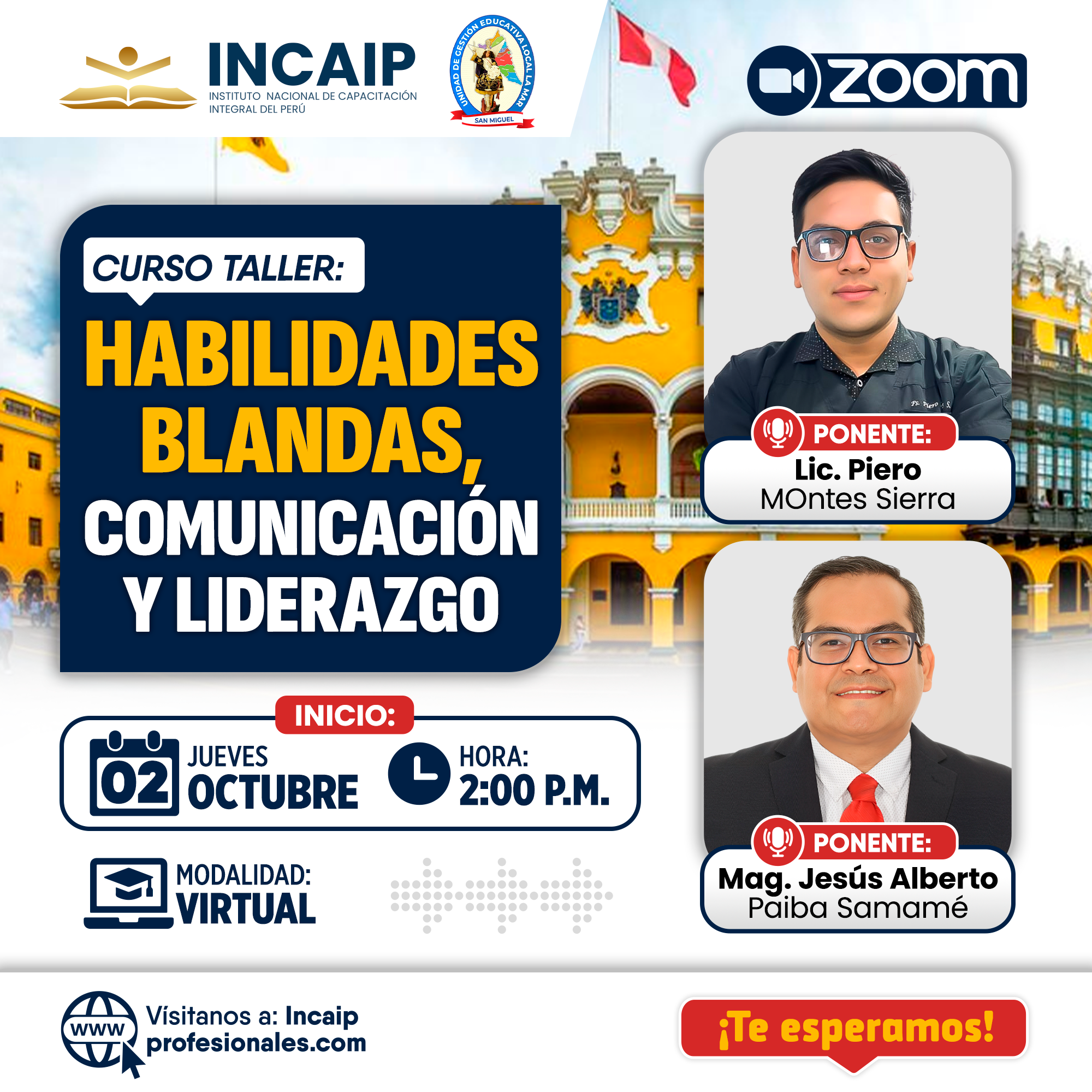 Curso Taller: HABILIDADES BLANDAS: VOCACIÓN DE SERVICIO, TRABAJO EN EQUIPO Y ORIENTACIÓN A RESULTADOS
