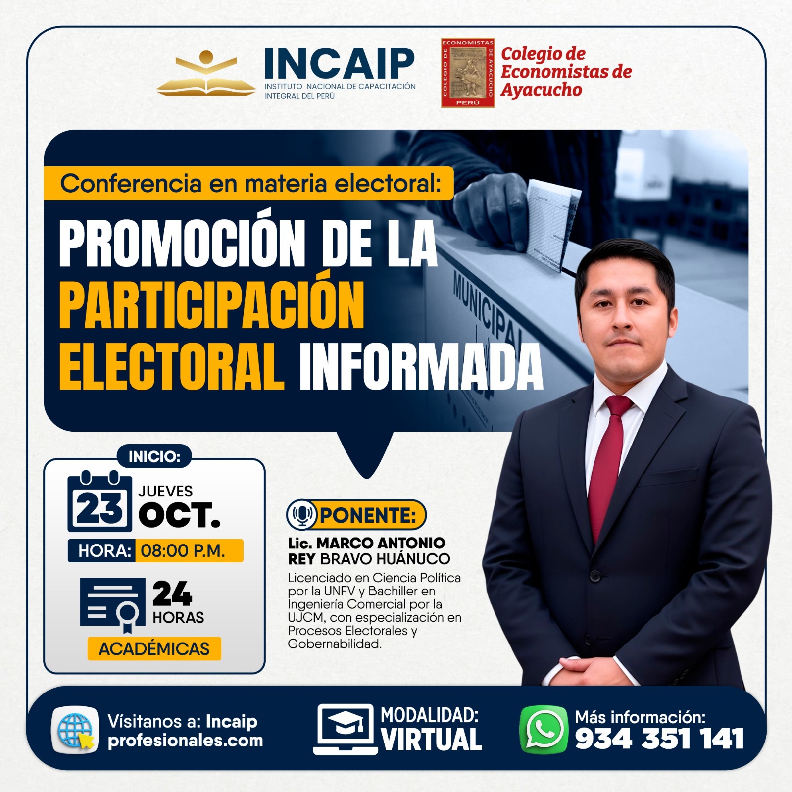 Conferencia en Materia Electoral: PROMOCIÓN DE LA PARTICIPACIÓN ELECTORAL INFORMADA