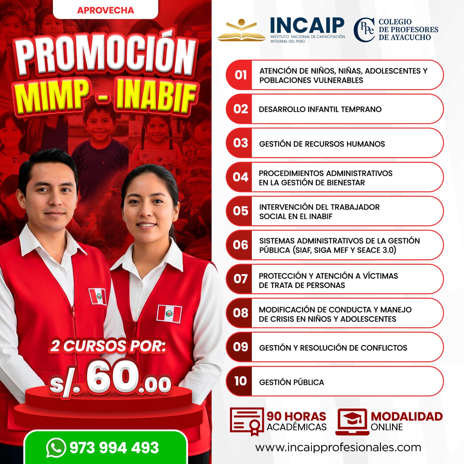  INTERVENCIÓN DEL TRABAJADOR SOCIAL EN EL INABIF 90 HA. 2026