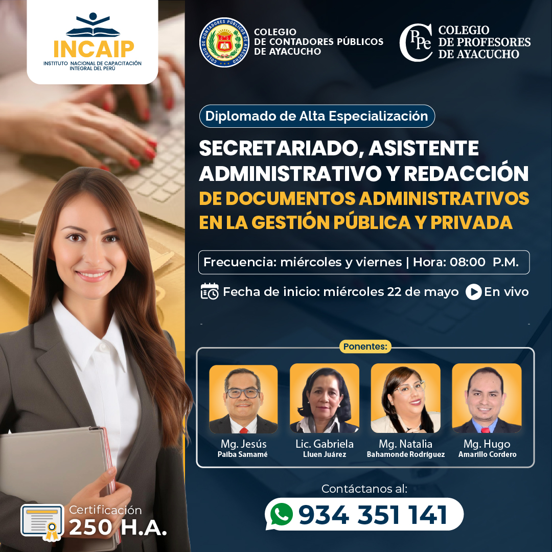 SECRETARIADO, ASISTENTE ADMINISTRATIVO Y REDACCIÓN DE DOCUMENTOS ADMINISTRATIVOS EN LA GESTIÓN PÚBLICA Y PRIVADA 2026