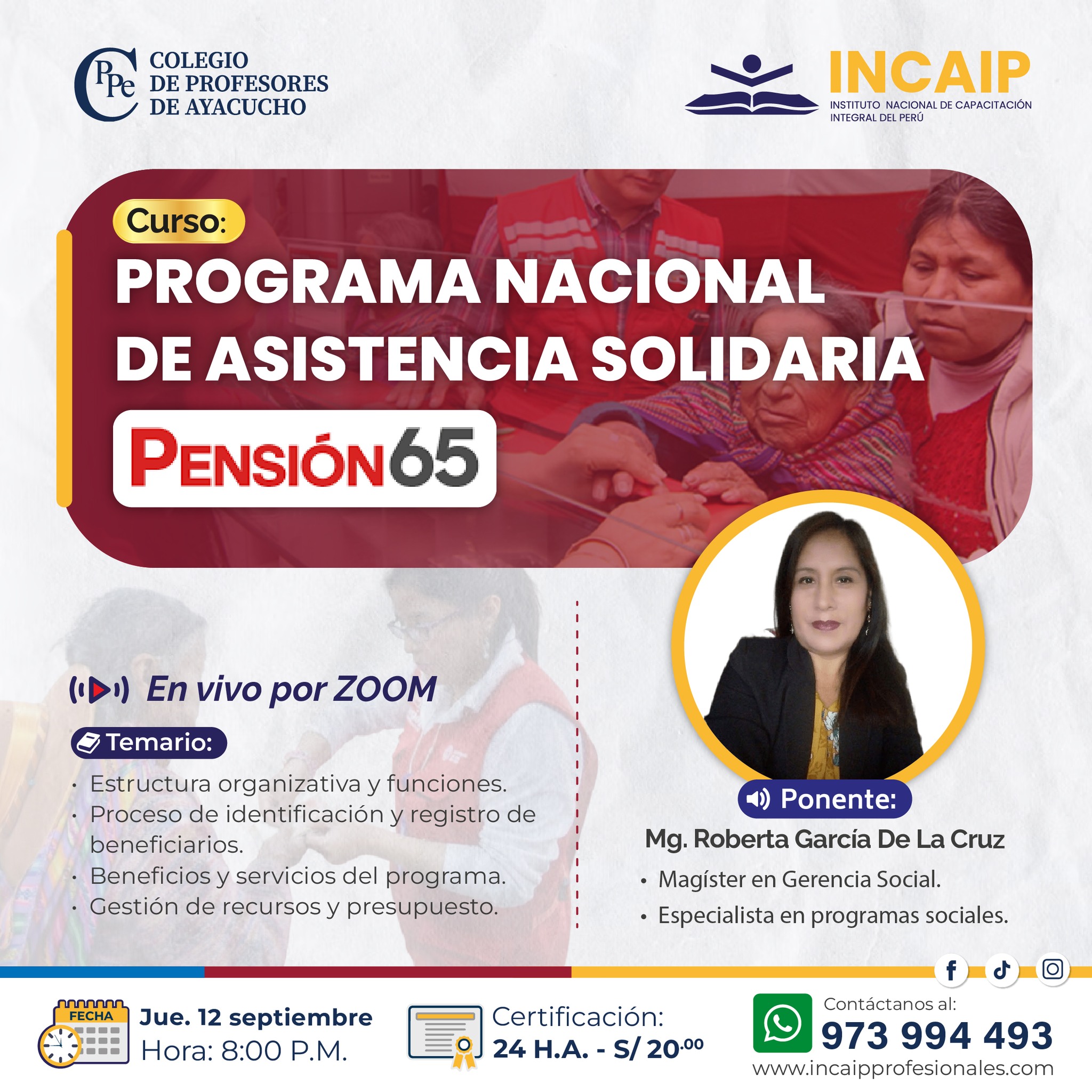 Curso: PROGRAMA NACIONAL DE ASISTENCIA SOLIDARIA “PENSIÓN 65”