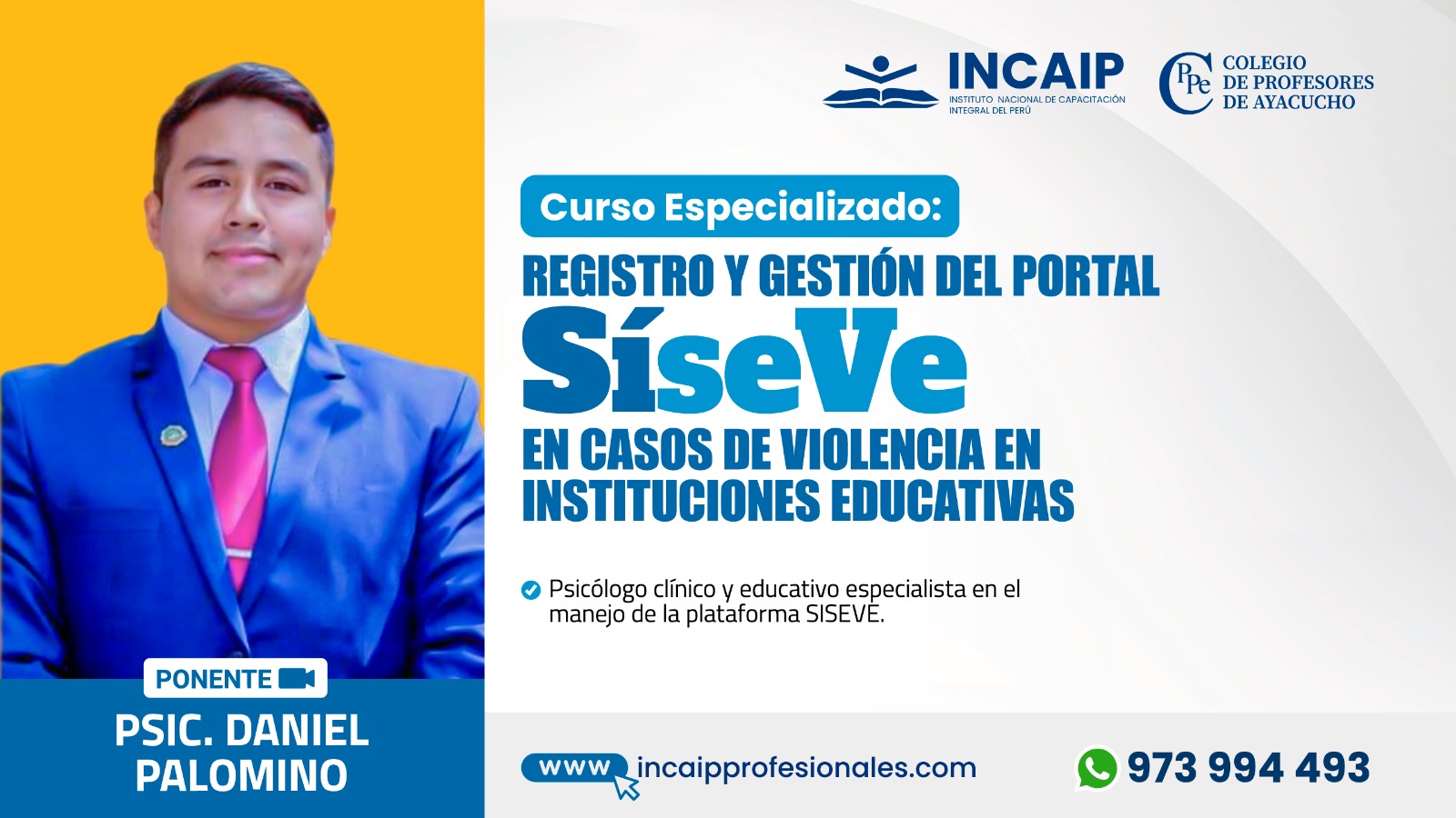 CURSO ESPECIALIZADO: REGISTRO Y GESTIÓN DEL PORTAL SISEVE 48 H.A.